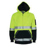Hi Vis Two Tone Full Zip Super Fleecy Hoodie with CSR R/Tape