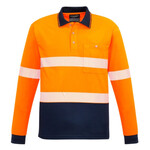 Unisex Hi Vis Segmented Long Sleeve Polo - Hoop Taped