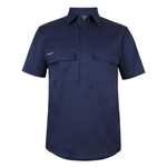 Mens Short Sleeve Stretch Close Front Work Shirt