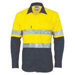 Mens HiVis Vertical Vented Cotton Shirt with Generic R/Tape
