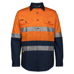 Mens Hi Vis (D+N) Close Front Long Sleeve 150G Shirt