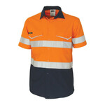 Two Tone RipStop Cotton Short Sleeve Shirt with CSR Reflective Tape