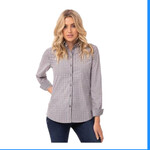 Womens Modern Gingham Long Sleeve Dress Shirt