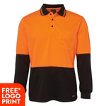 Hi Vis Long Sleeve Traditional Polo