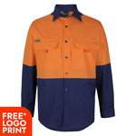 Mens Hi Vis Ripstop Long Sleeve Fishing Shirt