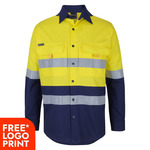 Mens Hi Vis (D+N) Ripstop Long Sleeve Fishing Shirt