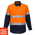 Mens Hobart Hi-Vis Lightweight Contrast Shirt Long Sleeve