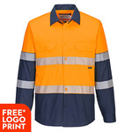 Hi Vis Stretch Contrast Long Sleeve Shirt