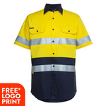 Mens Hi Vis (D+N) Short Sleeve 190G Shirt