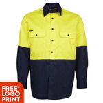 Mens Hi Vis Long Sleeve 150G Work Shirt