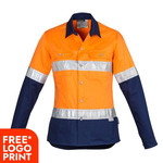 Womens Hi Vis Spliced Industrial Shirt - Hoop Taped