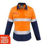 Womens FR Closed Front Hooped Taped Spliced Shirt