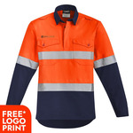 Mens Organic Flame Hrc 2 Hoop Taped Closed Front Spliced Shirt