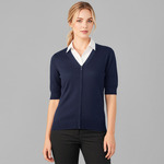 Womens Zip Front Short Sleeve Knit Cardigan