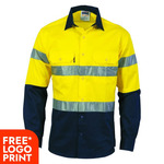 Mens 2 Tone Hi Vis Drill Shirt