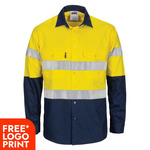 Mens Cool Breeze T2 Vertical Vented Cotton Long Sleeve Shirt with Gusset Sleeve