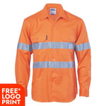 Mens HiVis Vertical Vented Cotton Shirt with Generic R/Tape