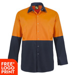 Mens Hi Vis Two Tone Long Sleeve Shirt