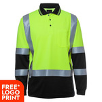 Mens Long Sleeve D+N H Pattern Biomotion Trad Polo