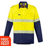 Mens Rugged Cooling Hi Vis Segmented Tape Long Sleeve Shirt